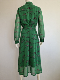 Ana Alcazar doorknoopjurk. Maat 38/40. Groen/print.
