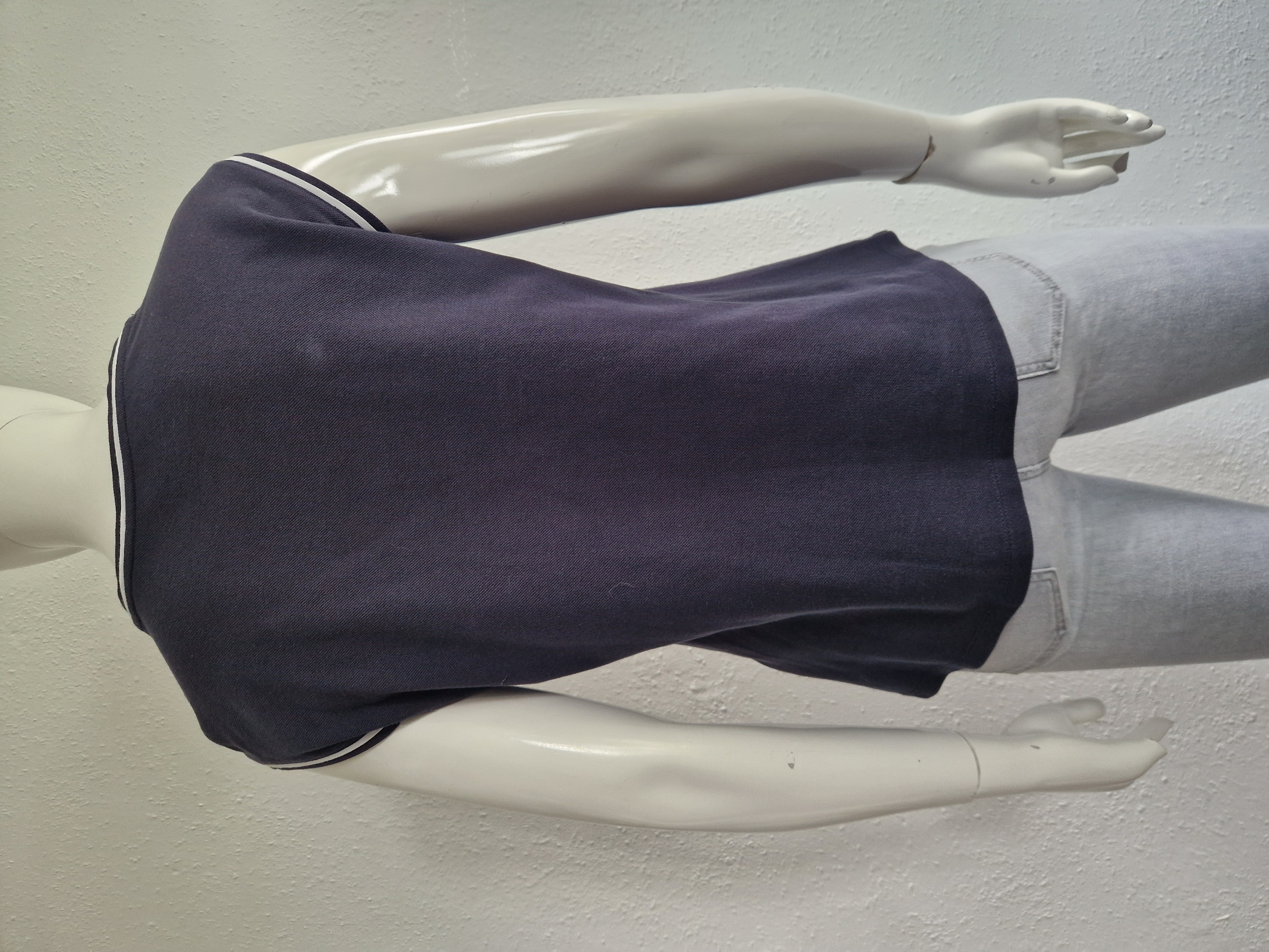 Luisa Cerano gaastop. Maat 38, Donkerblauw/crème.