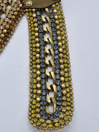 Olijfkleurige leren  heupriem van Nanni.