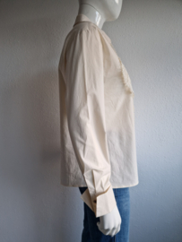 Summum blouse met kanten voorpand. Maat 36, Crème.