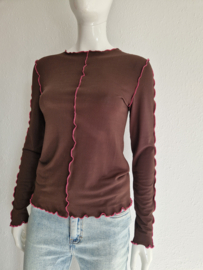 Catwalk Junkie shirt Love You. Maat 36, Bruin/roze