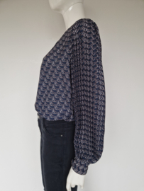 Elisabetta Franchi bodysuit. IT. maat 44, Blauw/chainprint.