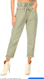 Ba&sh paperbag pantalon. Maat 2. Olijfgroen