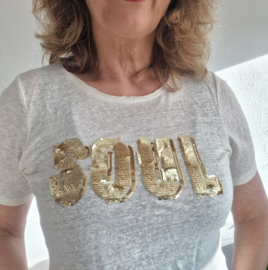 Summum Woman shirt. Maat M. Crème/goud