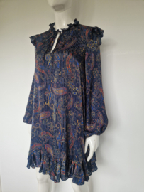 Maje Paris jurk | Maat 3 | Donkerblauw met paisleyprint |