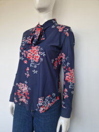 Studio Anneloes blouse top met striklint. Maat 38/40. Donkerblauw/travelstof.