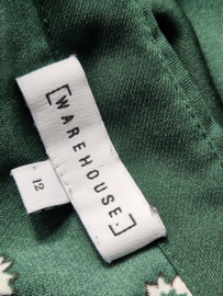 Warehouse Bandana blousejurk. Maat 12, Groen/print.