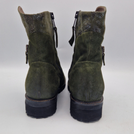 Piedi Nudi enkellaarsjes. Maat 38, Olijfgroen.