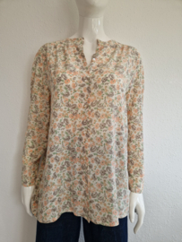 Zijden blouse. Maat M. Bloemenprint