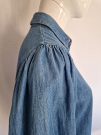 Scotch & Soda jeansblouse met pofmouwen. Maat S. Blauw.