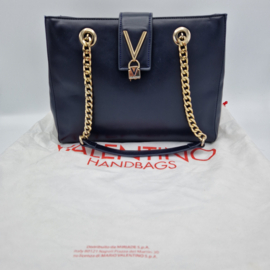 Valentino handtas. Blauw/goud/leer.