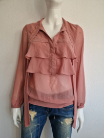 Morgan roezel blouse. Maat 38, Oudroze.