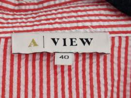 A-View rood/wit gestreepte blouse. Maat 40/42,
