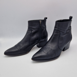 CTWLK leren western enkellaarsjes. Maat 41. Zwart