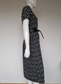 Geisha doorknoopjurk. Maat 40, Zwart/wit/stippenprint