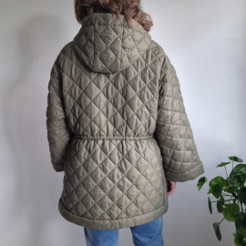 Caroline Biss gewatteerde jas | Maat 46 | Olijfgroen |