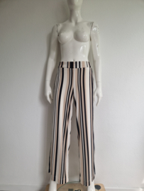 St. Ann Pantalon. Maat 38, Crème/zwart/streep.