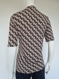 Marc Aurel top met opstaand kraagje. Maat 40. Print.