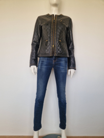 Malvin leren jasje met studs. Maat 38. Zwart