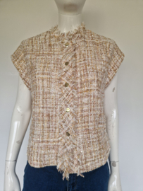 SUMMUM Woman tweed/bouclé gilet |Maat 36 |