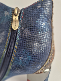 Laura Vita enkellaarsjes |Maat 42 | Blauw/bloemendessin |