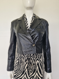 Ibana cropped jacket Jerta. Mt. 36, Zwart/leer.