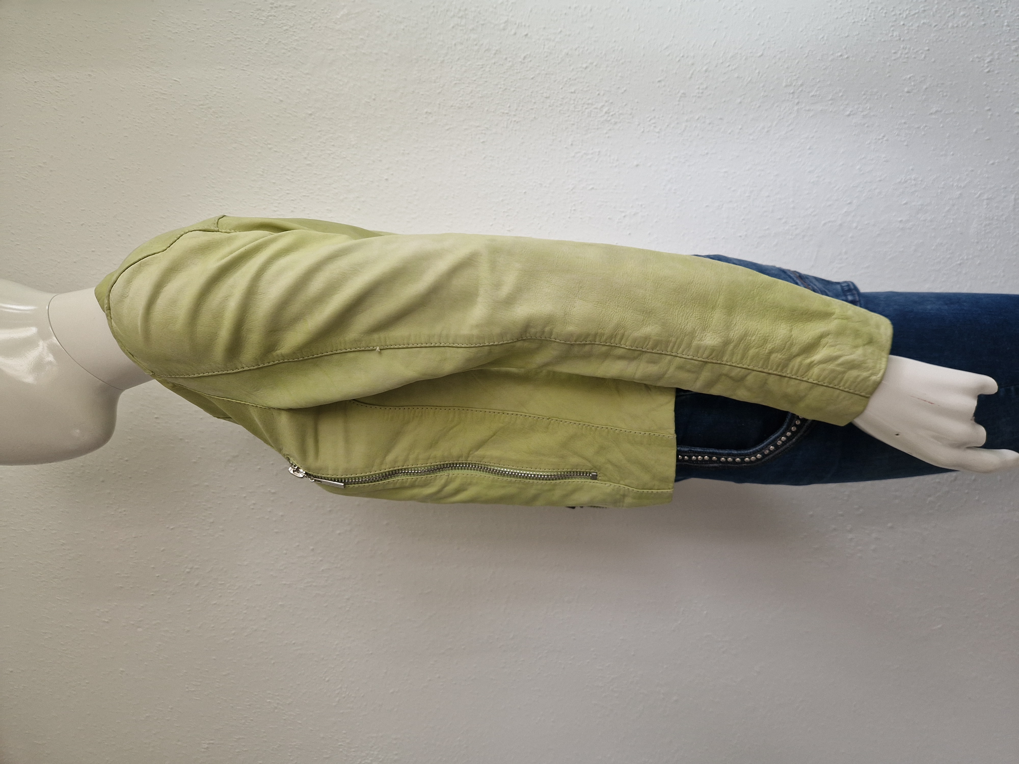 Ginger jasje. Maat 36, Lime/lamsleer.