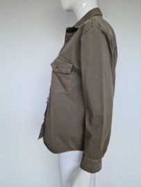 R jeans jacket. Mt. M. Khaki/applicatie.