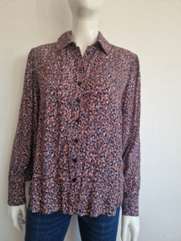 Studio Anneloes Lotte Leopard Bow blouse. Maat L. Lila/print.