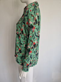 POM Amsterdam by Katja blouse. Maat 38, Mintgroen/print.