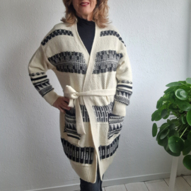 SET vest. Maat 38, Crème/zwart.