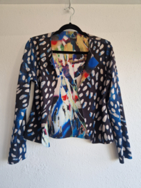 Lizzy & Coco reversible jasje. Maat M. Kleurrijke print