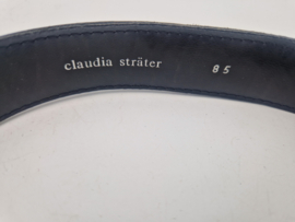 Claudia Sträter riem. 85 cm. Zwart/leer.