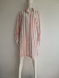 Oilily jurk Dreux. Maat 40, Wit/rood gestreept.