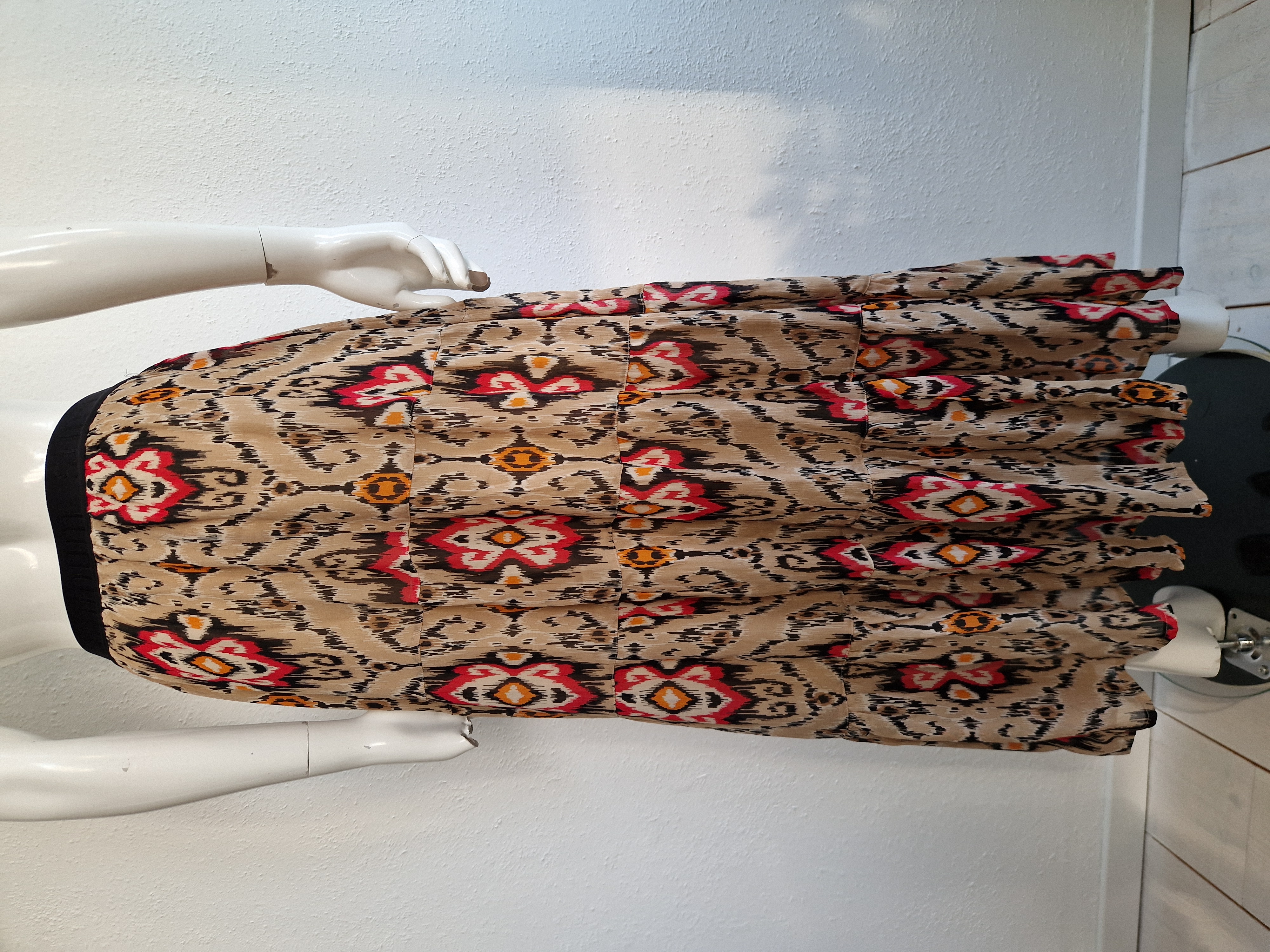 Summum maxi strokenrok. Maat 36, Roze/beige.