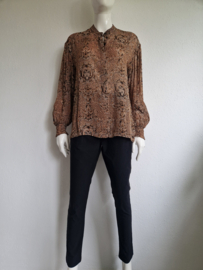 Alix blouse. Maat M. Bruin/print.