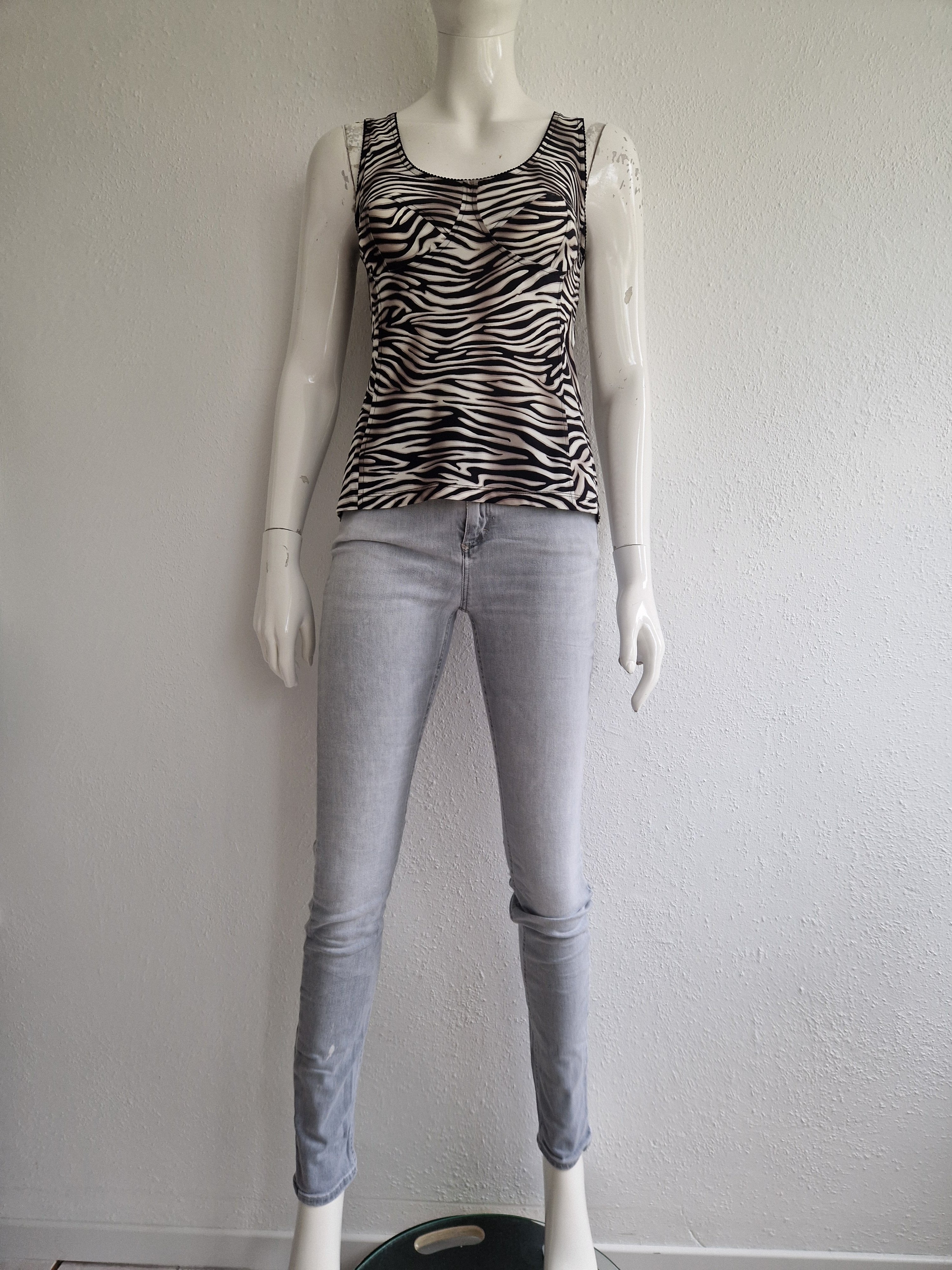 Indies top. Maat 3, Zebraprint/travelstof.