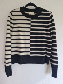 Cynthia Rowley trui. Maat L.Zwart/crème. Merino wol.