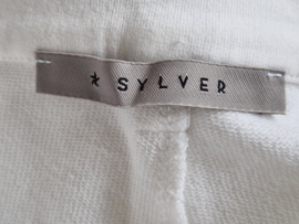 Sylver pantalon. Mt. 40, Wit/tricot.