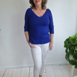 Aldomartins top met opengewerkte rug. Maat XL. Kobalt.