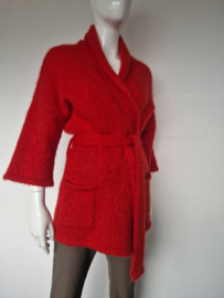 Joline Jolink kimono vest. Maat S. Rood/ superkid mohair.