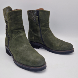Piedi Nudi enkellaarsjes. Maat 38, Olijfgroen.