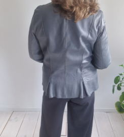 Milestone leren jas. Maat 40, Grijs/lamsnappa