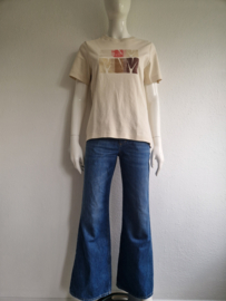Closed jeans met wijde pijpen. Maat 26, Blauw.