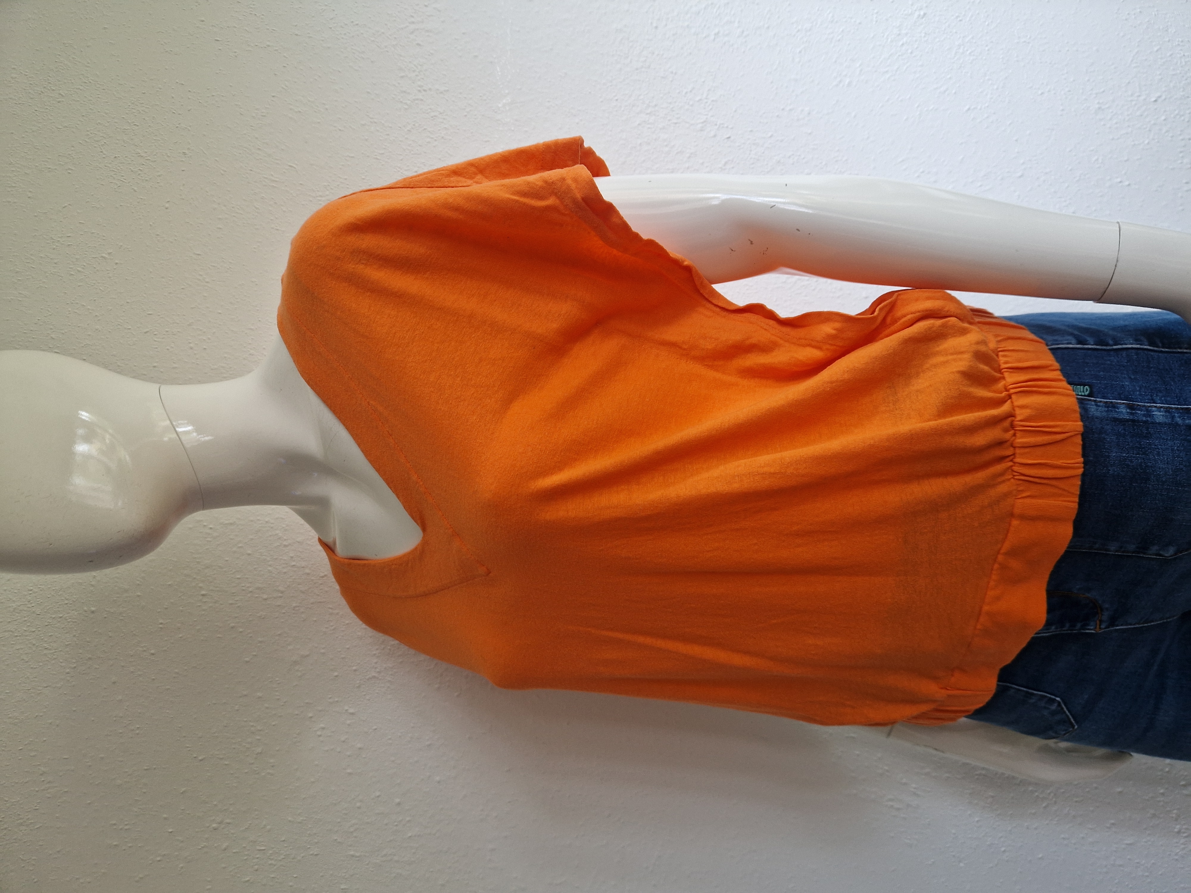 Yaya Women top. Maat M. Oranje/linnenblend