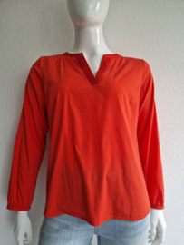 Comma blouse top. Maat 42, Oranje/rood.