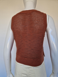 Esprit. Gehaakte spencer. Maat S. Roest