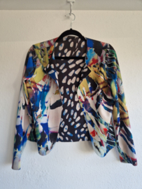 Lizzy & Coco reversible jasje. Maat M. Kleurrijke print