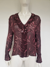 Claudie Pierlot Paris blouse. Maat 40, Bordeaux/print