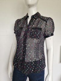 Whistles blouse. Mt. 40, Zwart/zijde.